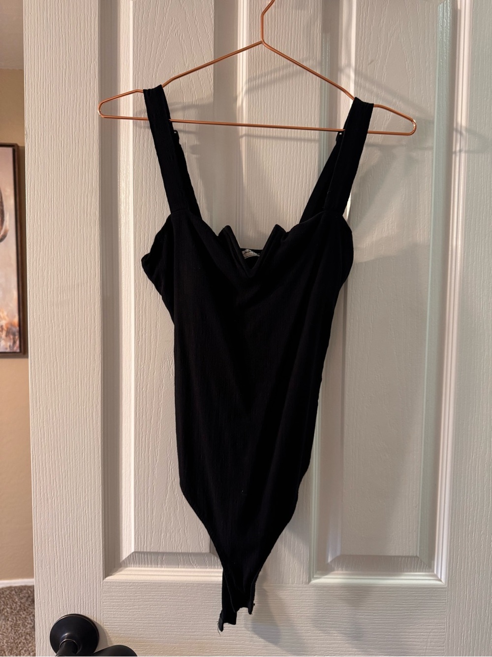 Free People Black Sexy V Bodysuit